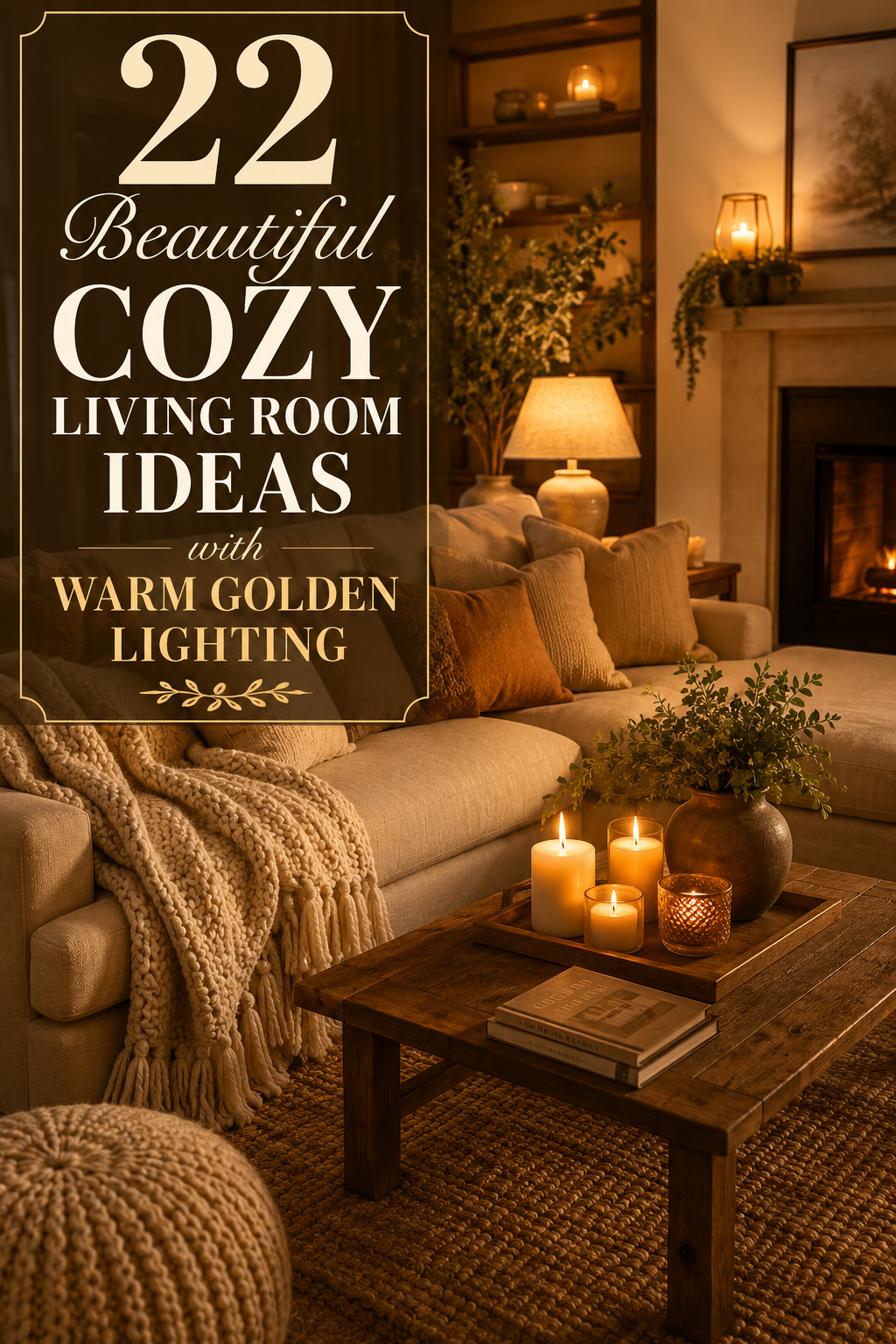 22 Beautiful Cozy Living Room Ideas with Warm Golden Lighting