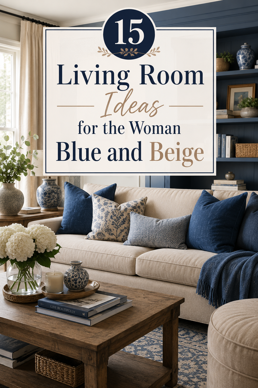 Blue and Beige Living Rooms for the Woman Who Is Ready for a Space That Finally Feels Intentional