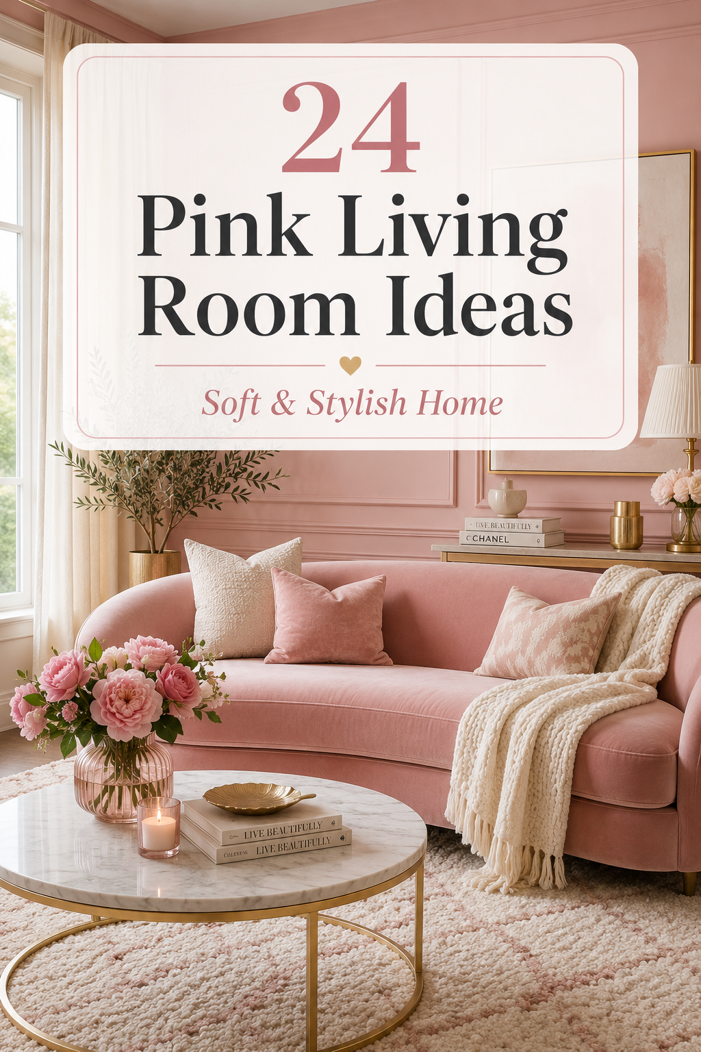 24 Pink Living Room Design Ideas for Women Who Love a Soft and Stylish Home