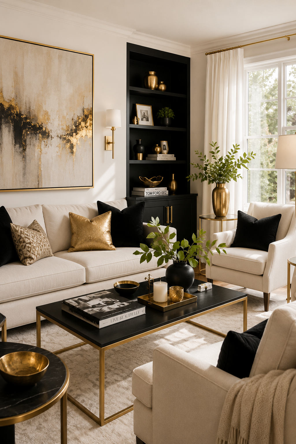 Why Black and Gold Living Rooms Work When You Want a Home That Finally Feels Pulled Together