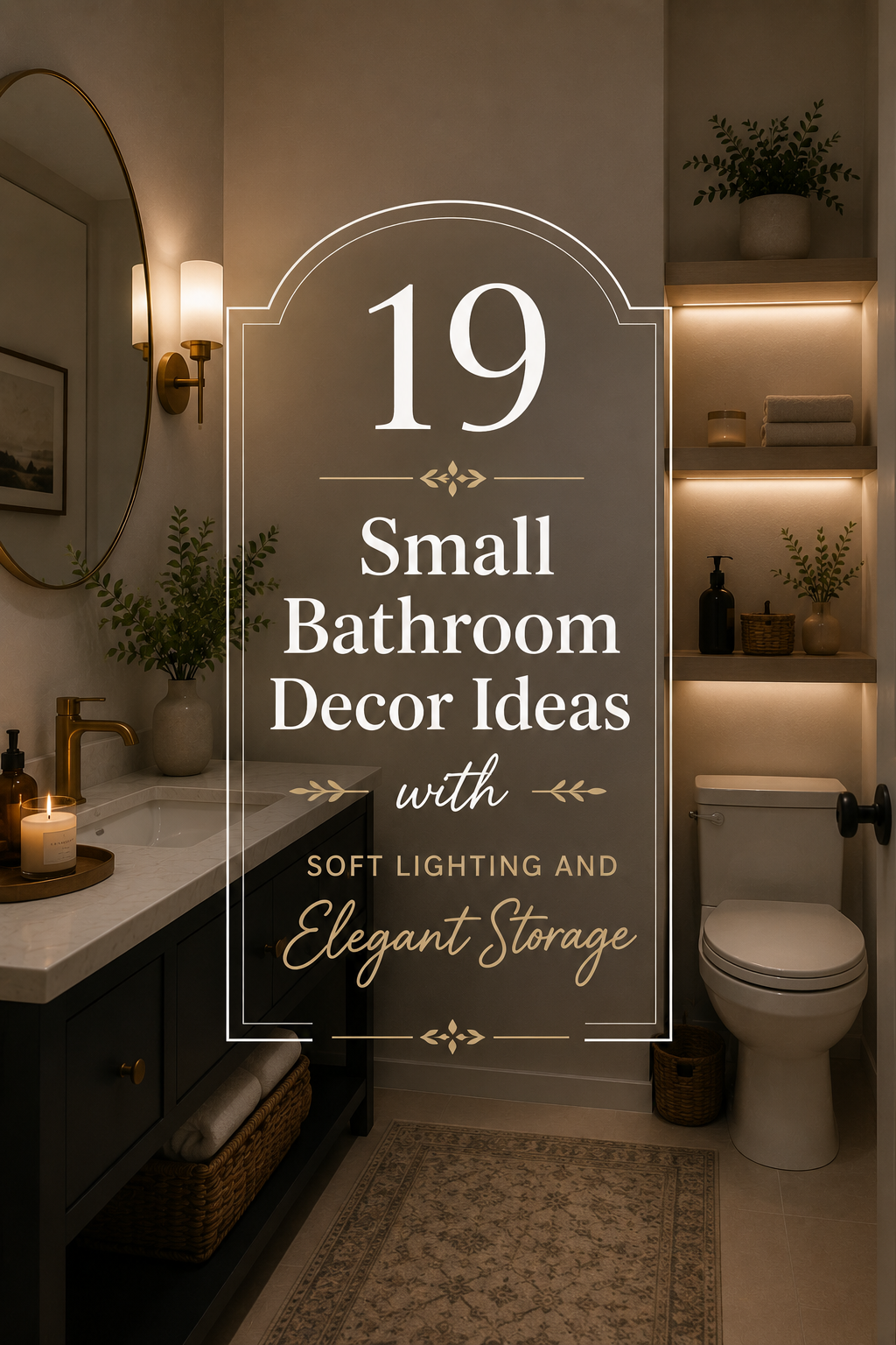 19 Small Bathroom Decor Ideas with Soft Lighting and Elegant Storage