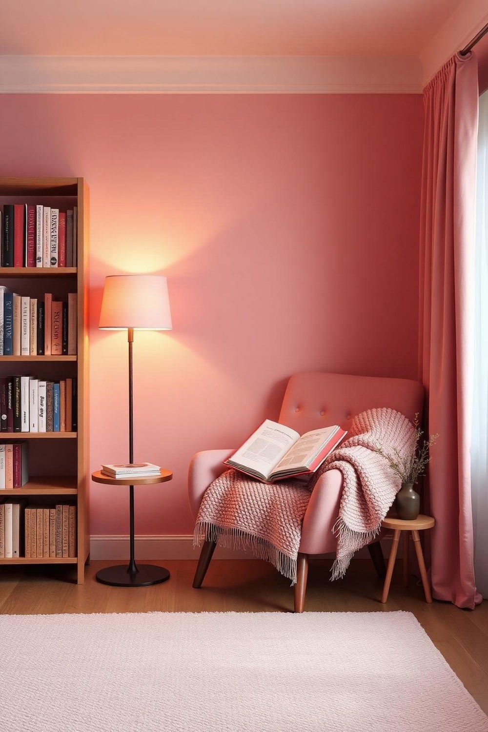 Pink cozy living room idea 11