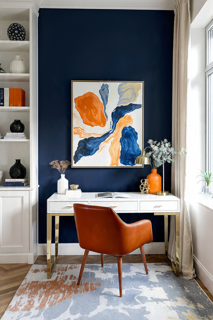 Blue And Orange Apartment Decor (2)