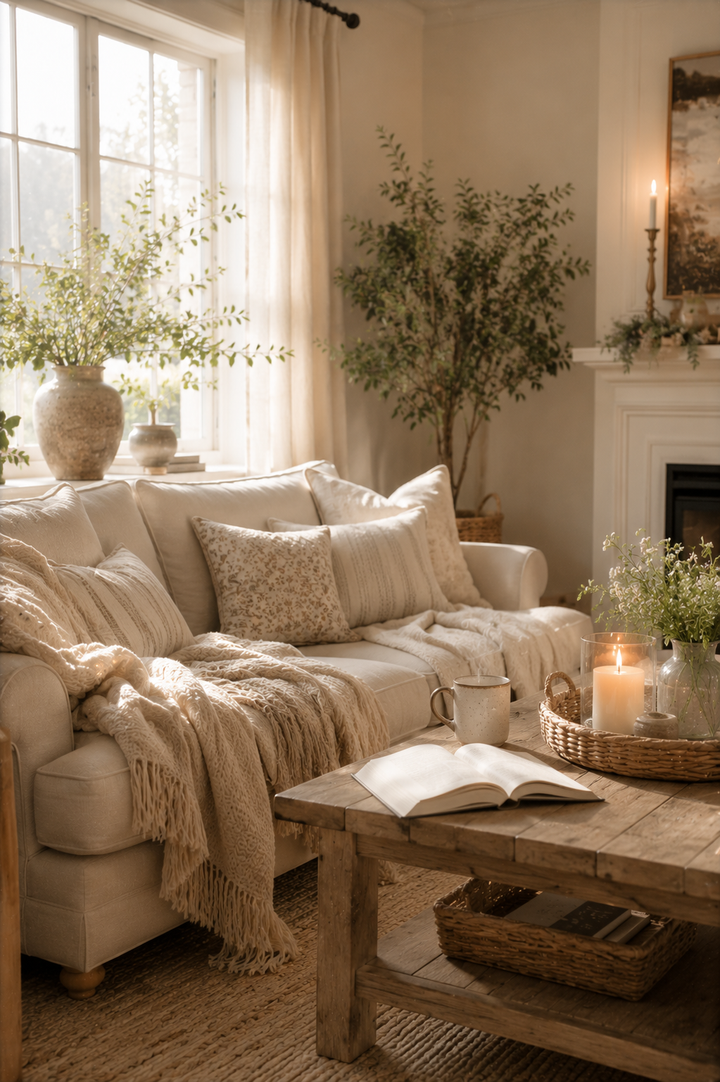 17 Cozy Living Room Ideas with Blankets, Candles, and Soft Lighting β inspiration 9 of 17