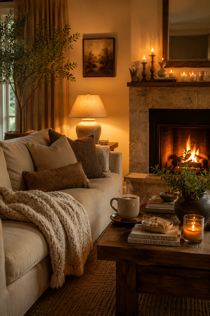 22 Beautiful Cozy Living Room Ideas with Warm Golden Lighting β inspiration 4 of 22