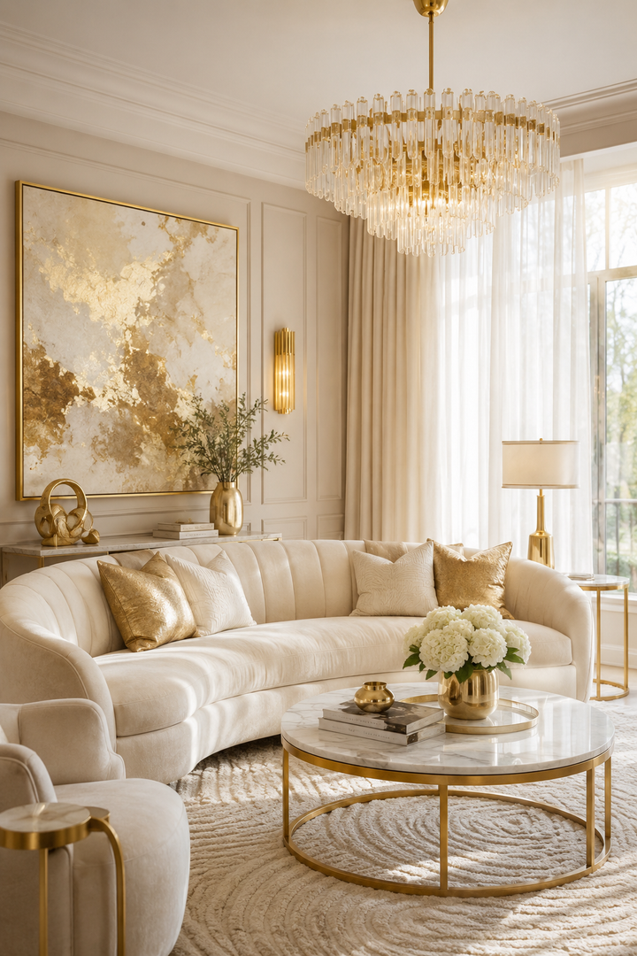 23 Cream and Gold Living Room Ideas for a Soft Luxury Look — inspiration 1 of 23