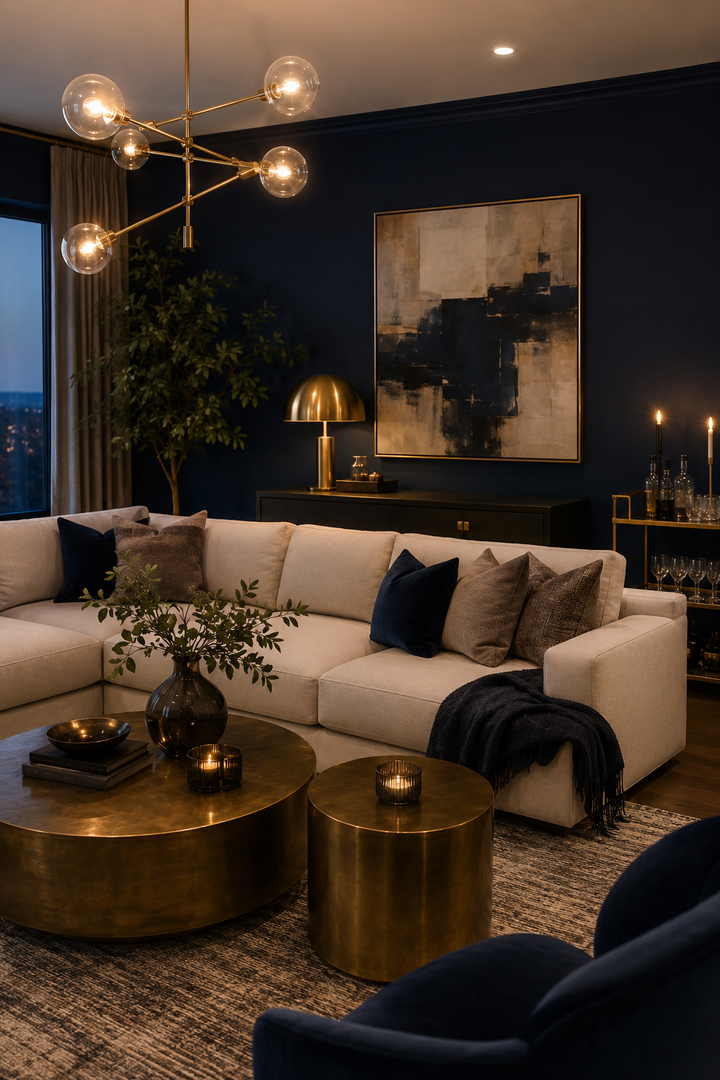 How Navy Blue & Burnished Brass Living Rooms Elevate a Home Beyond Pretty Decor — inspiration 5 of 20