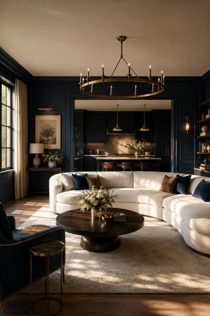 How Navy Blue & Burnished Brass Living Rooms Elevate a Home Beyond Pretty Decor — inspiration 14 of 20