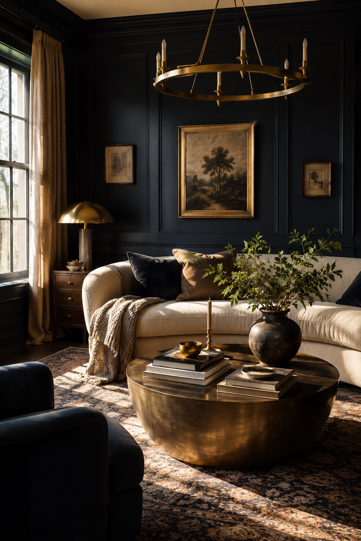 How Navy Blue & Burnished Brass Living Rooms Elevate a Home Beyond Pretty Decor — inspiration 17 of 20
