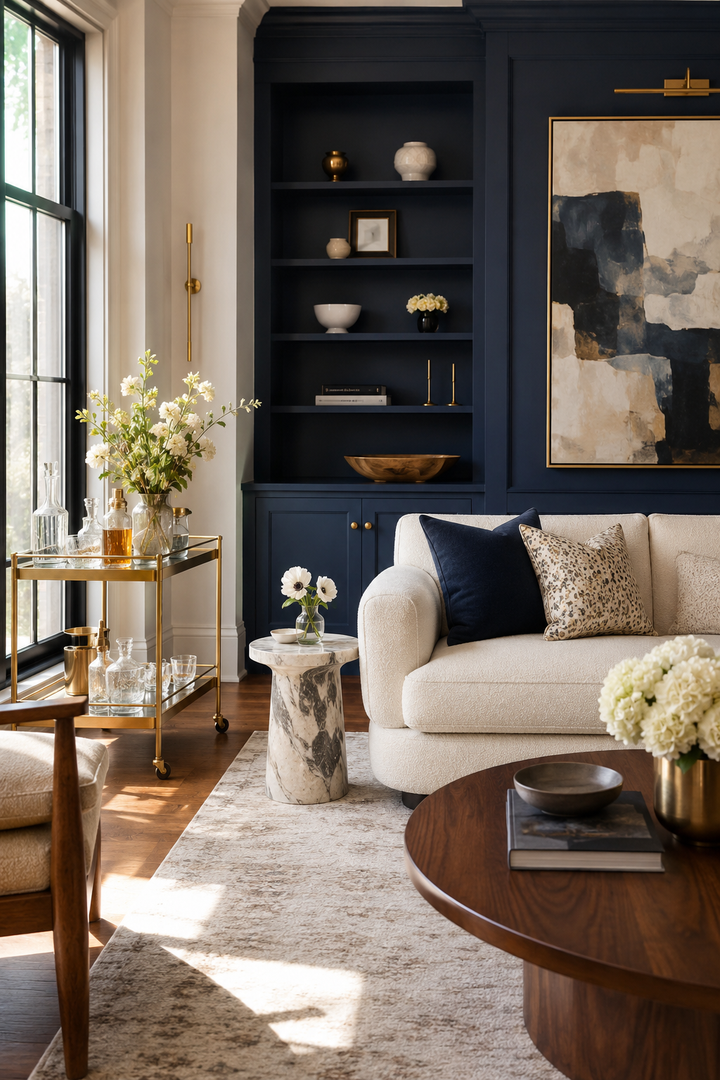 How Navy Blue & Burnished Brass Living Rooms Elevate a Home Beyond Pretty Decor — inspiration 19 of 20