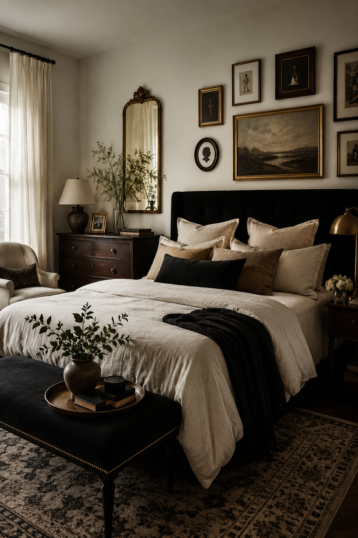 How to Style Black & Cream Bedroom So the Room Feels Collected, Not Copied β inspiration 2 of 13