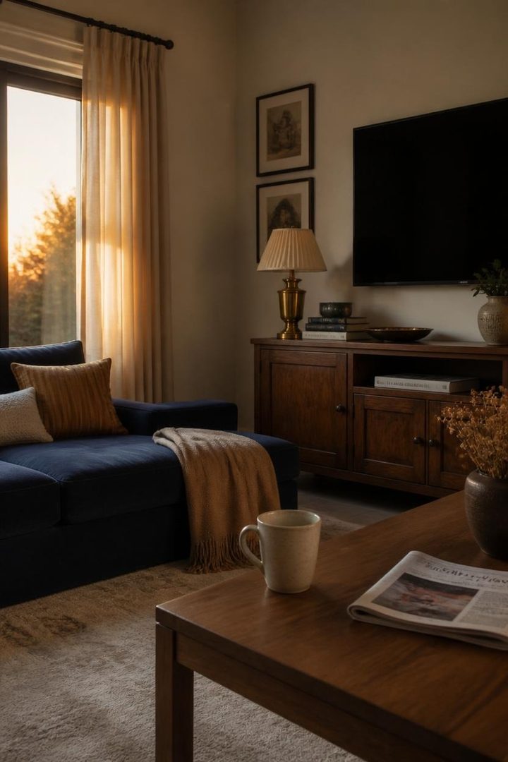 Navy Blue & Burnished Brass Living Rooms Ideas for the Woman Who Wants Every Corner to Look Cons… — inspiration 14 of 17