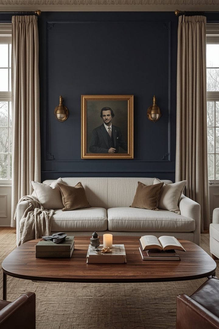 Navy Blue & Burnished Brass Living Rooms Ideas for the Woman Who Wants Every Corner to Look Consi… — inspiration 1 of 17
