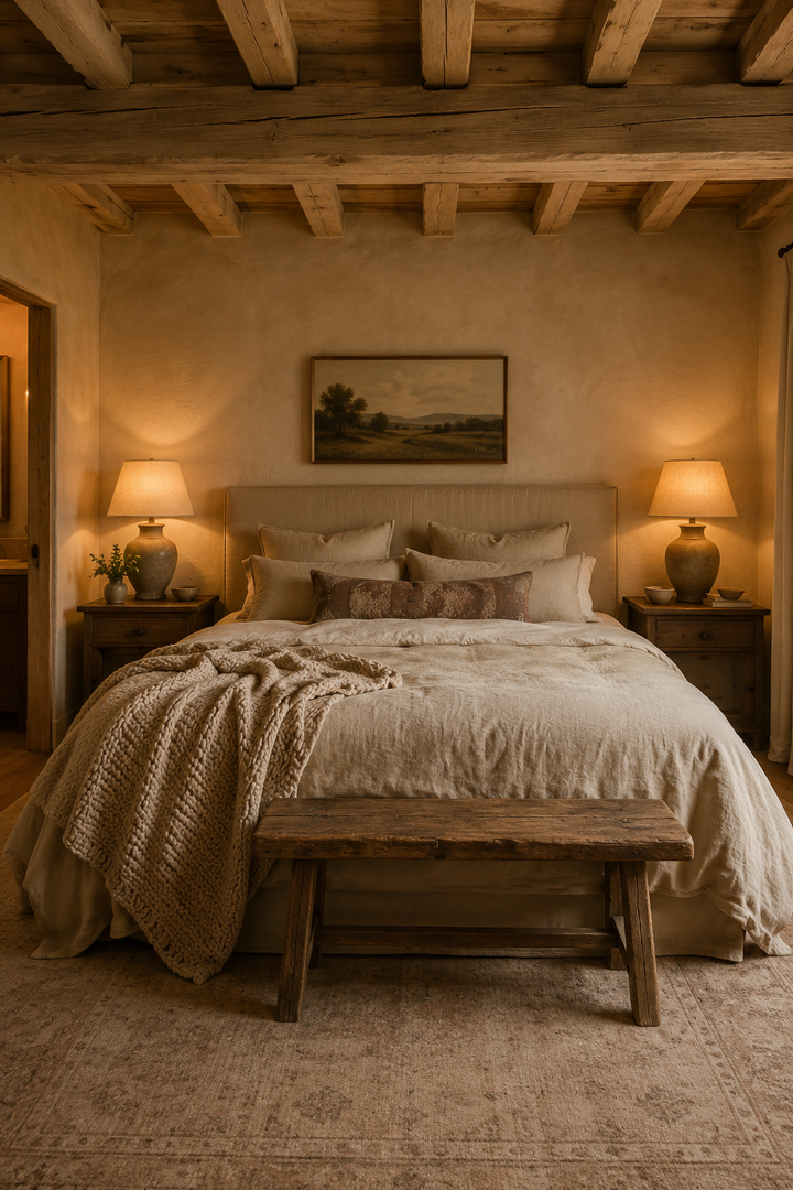 Warm Neutral Bedroom Ideas with Soft Linen and Calm Lighting β inspiration 3 of 19