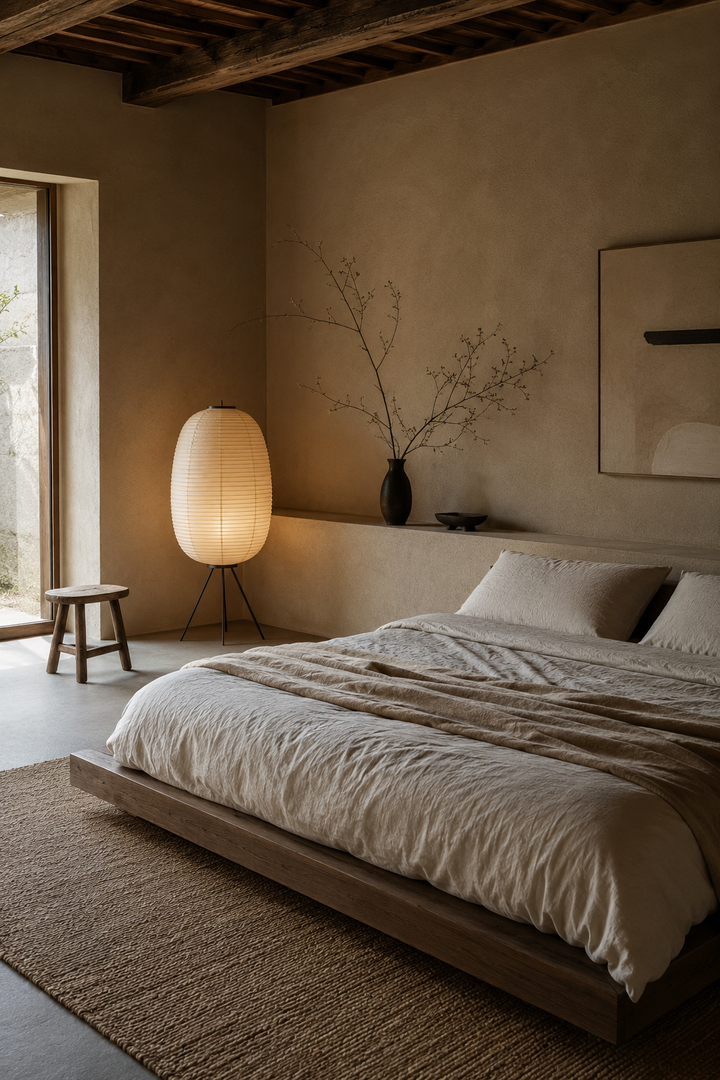 Warm Neutral Bedroom Ideas with Soft Linen and Calm Lighting β inspiration 7 of 19