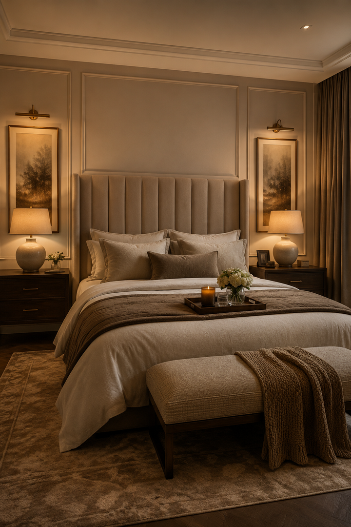 Warm Neutral Bedroom Ideas with Soft Linen and Calm Lighting β inspiration 15 of 19