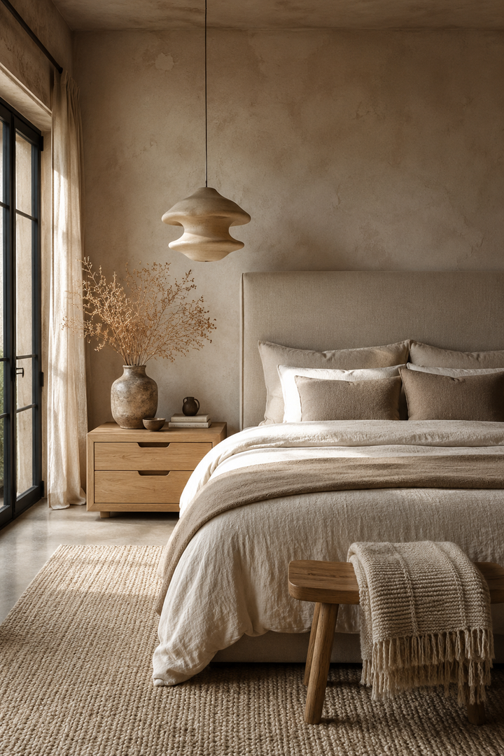 Warm Neutral Bedroom Ideas with Soft Linen and Calm Lighting β inspiration 11 of 19