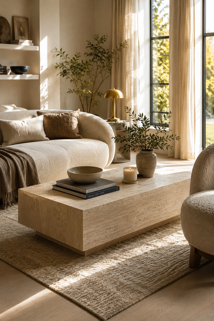 Travertine Coffee Table Living Room Ideas with a Cozy Luxury Feel β inspiration 9 of 10