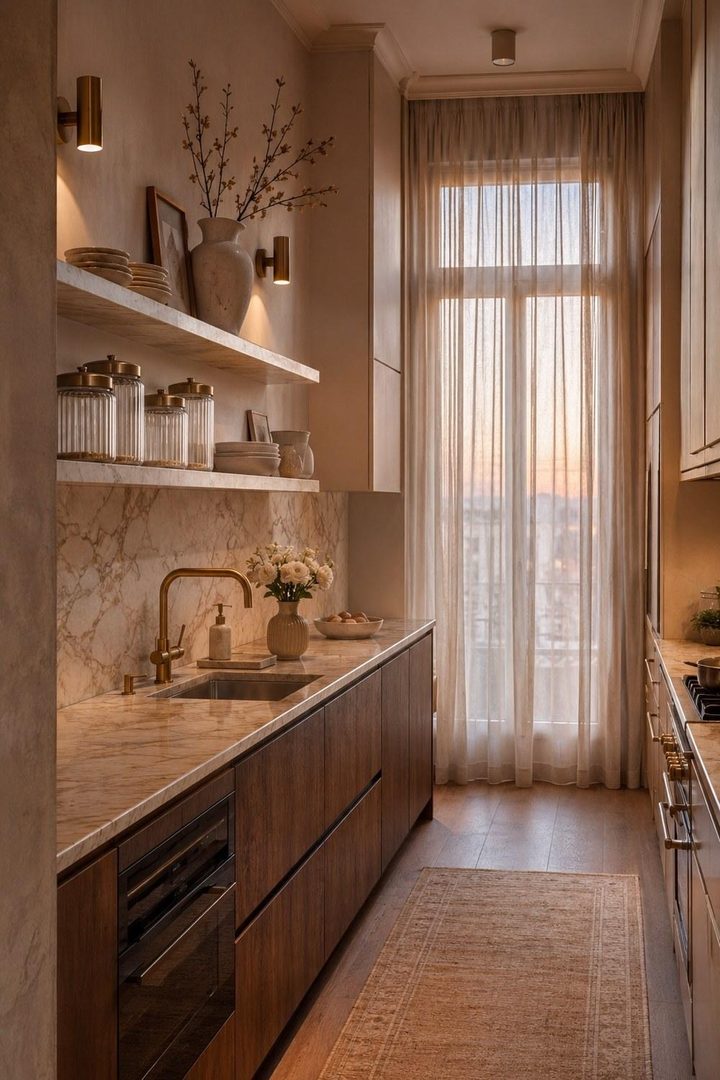32 Small Luxury Kitchen Ideas with Marble Shelves and Soft Light β inspiration 4 of 32