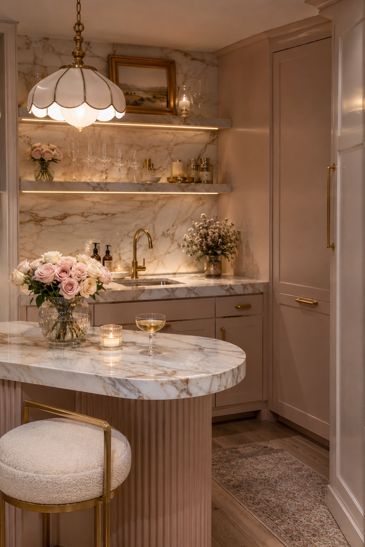 32 Small Luxury Kitchen Ideas with Marble Shelves and Soft Light β inspiration 13 of 32