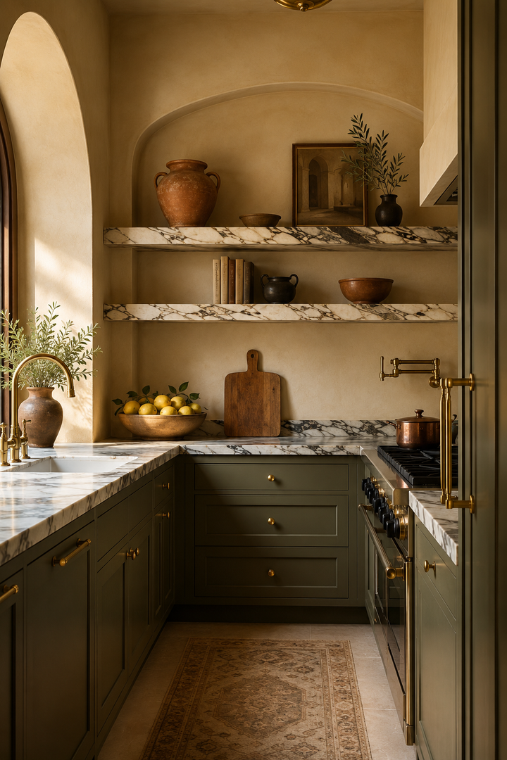 32 Small Luxury Kitchen Ideas with Marble Shelves and Soft Light β inspiration 14 of 32