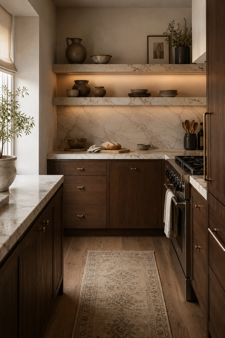 32 Small Luxury Kitchen Ideas with Marble Shelves and Soft Light β inspiration 16 of 32