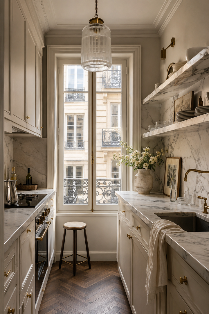32 Small Luxury Kitchen Ideas with Marble Shelves and Soft Light β inspiration 9 of 32