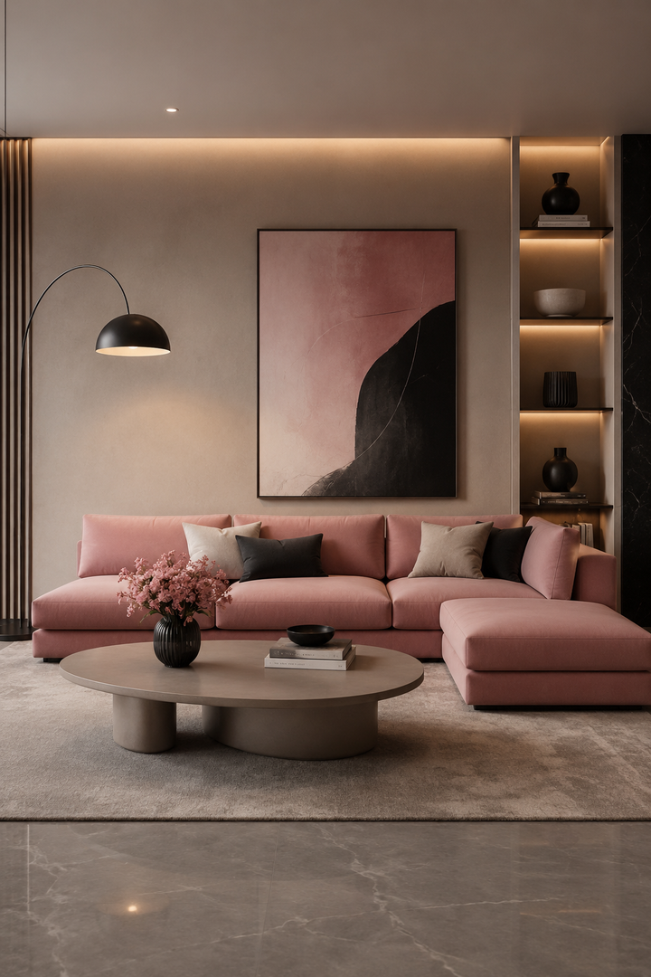 24 Pink Living Room Design Ideas for Women Who Love a Soft and Stylish Home β inspiration 4 of 24