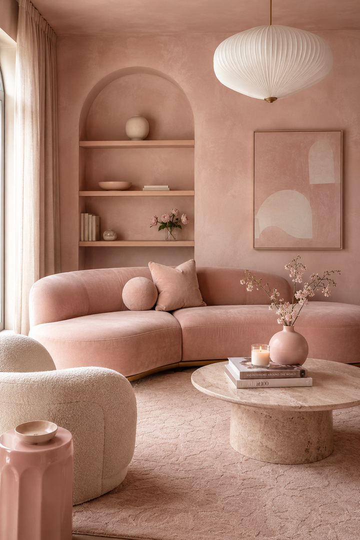 24 Pink Living Room Design Ideas for Women Who Love a Soft and Stylish Home β inspiration 22 of 24