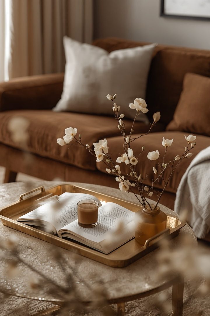 How Brown and Gold Living Rooms Create a Confident Home for Women — inspiration 7 of 15