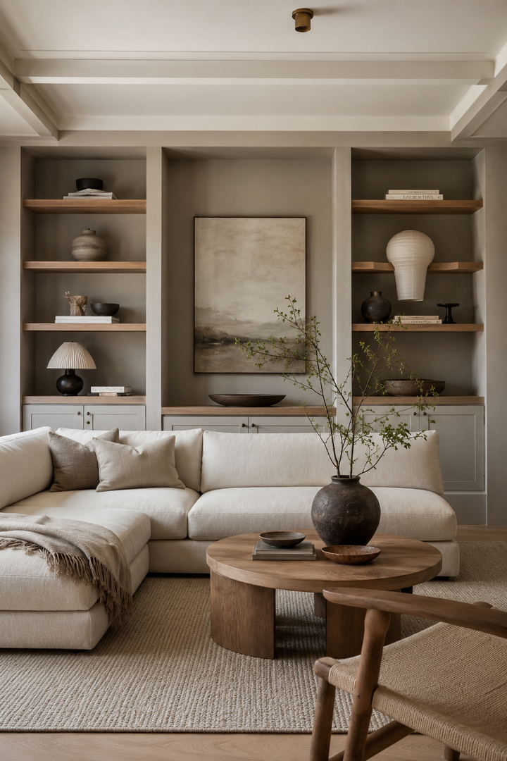 23 Built-In Shelf Living Room Ideas with Cozy Styled Details — inspiration 5 of 23