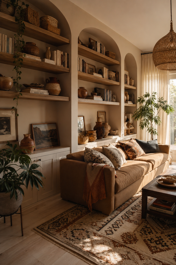 23 Built-In Shelf Living Room Ideas with Cozy Styled Details — inspiration 6 of 23