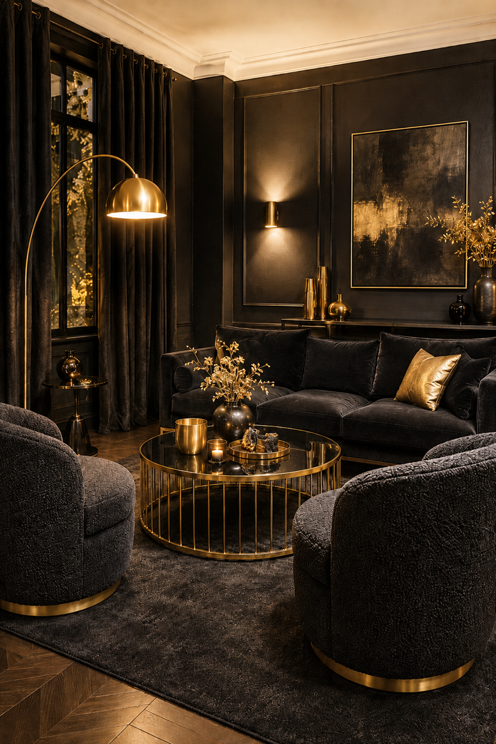 Why Black and Gold Living Rooms Work When You Want a Home That Finally Feels Pulled Together β inspiration 2 of 16
