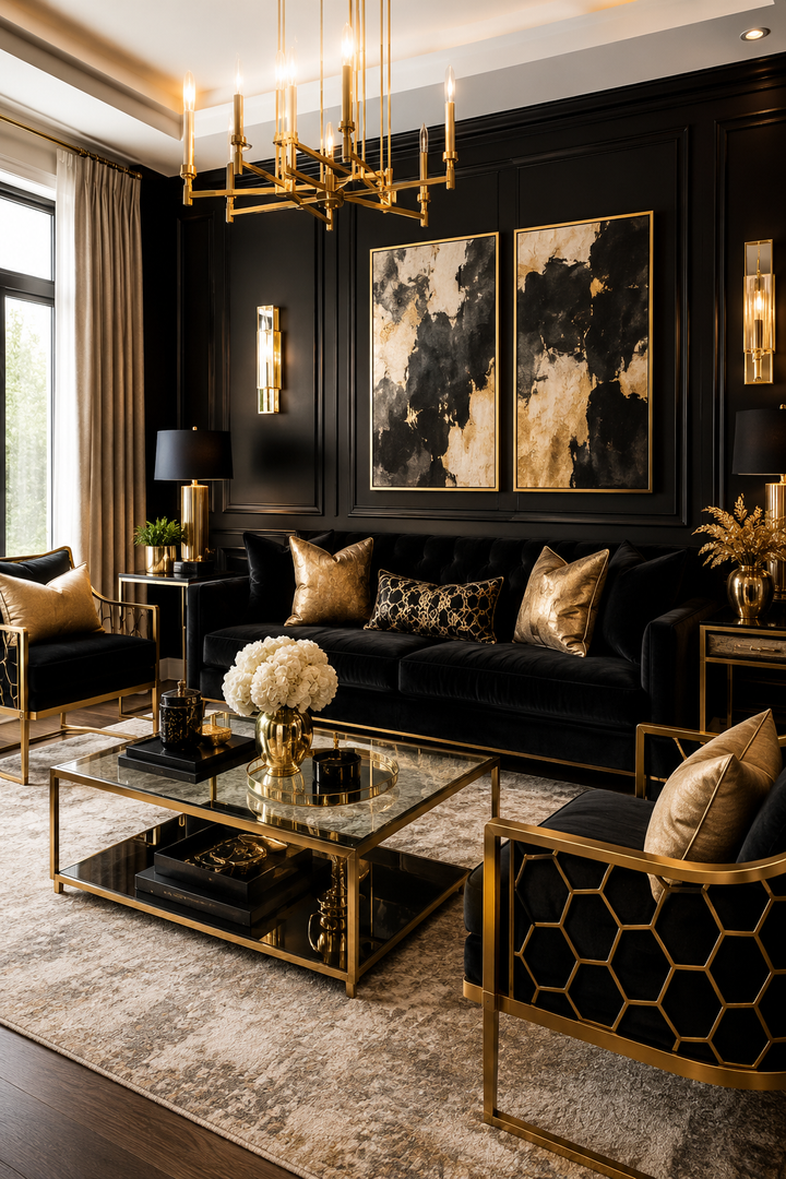 Why Black and Gold Living Rooms Work When You Want a Home That Finally Feels Pulled Together β inspiration 9 of 16