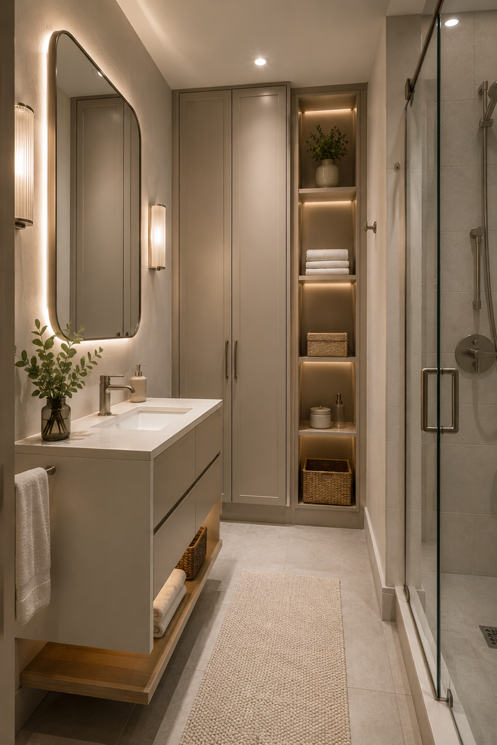 19 Small Bathroom Decor Ideas with Soft Lighting and Elegant Storage — inspiration 5 of 19