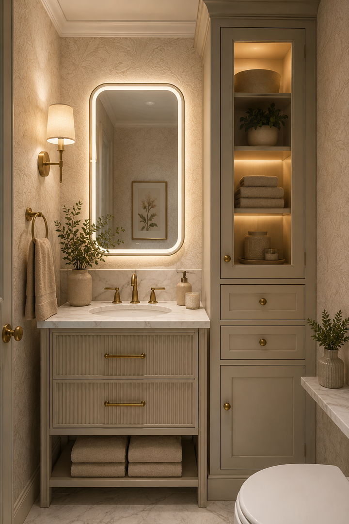 19 Small Bathroom Decor Ideas with Soft Lighting and Elegant Storage — inspiration 6 of 19