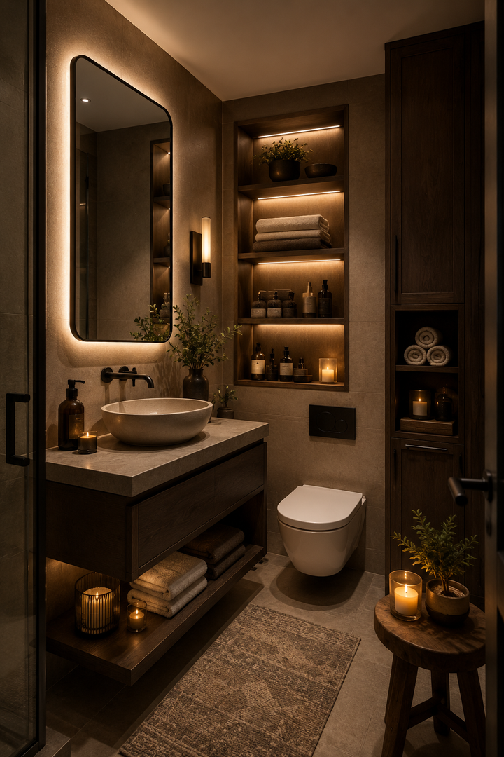 19 Small Bathroom Decor Ideas with Soft Lighting and Elegant Storage — inspiration 7 of 19