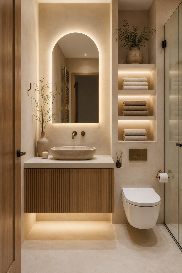 19 Small Bathroom Decor Ideas with Soft Lighting and Elegant Storage — inspiration 9 of 19