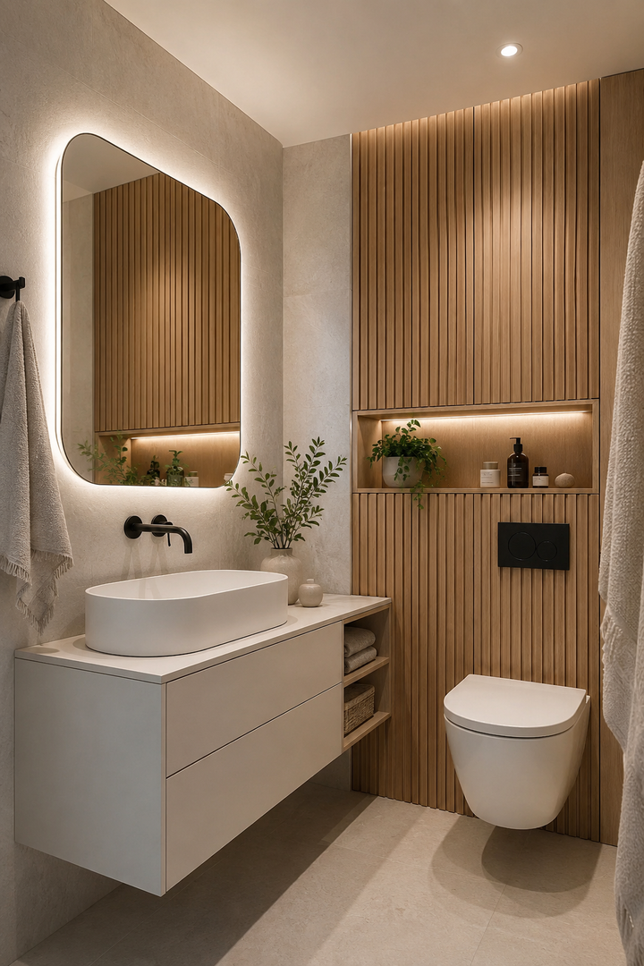 19 Small Bathroom Decor Ideas with Soft Lighting and Elegant Storage — inspiration 15 of 19