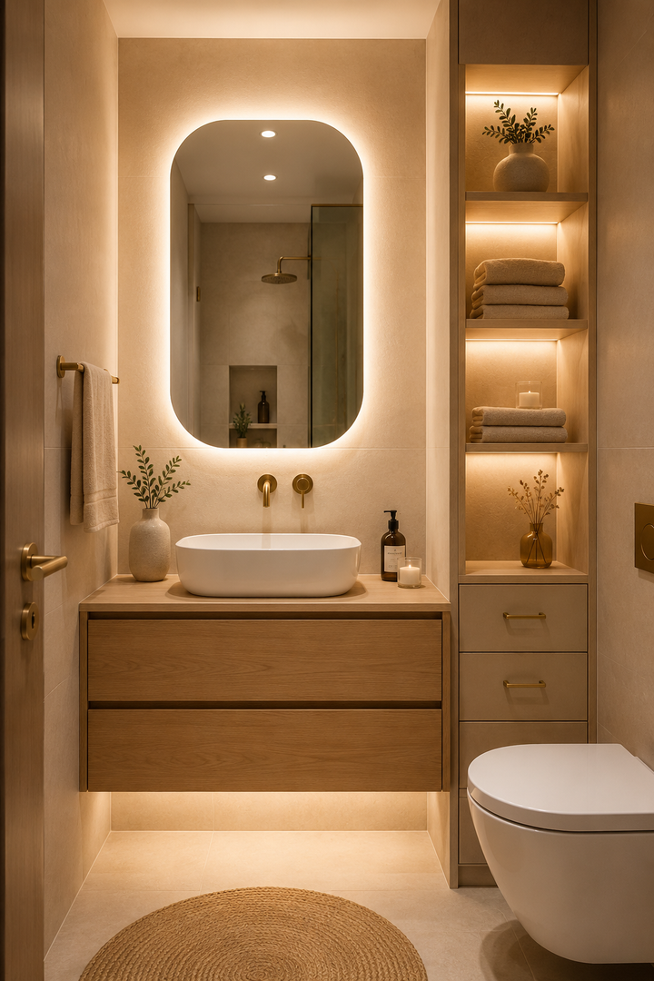 19 Small Bathroom Decor Ideas with Soft Lighting and Elegant Storage — inspiration 16 of 19