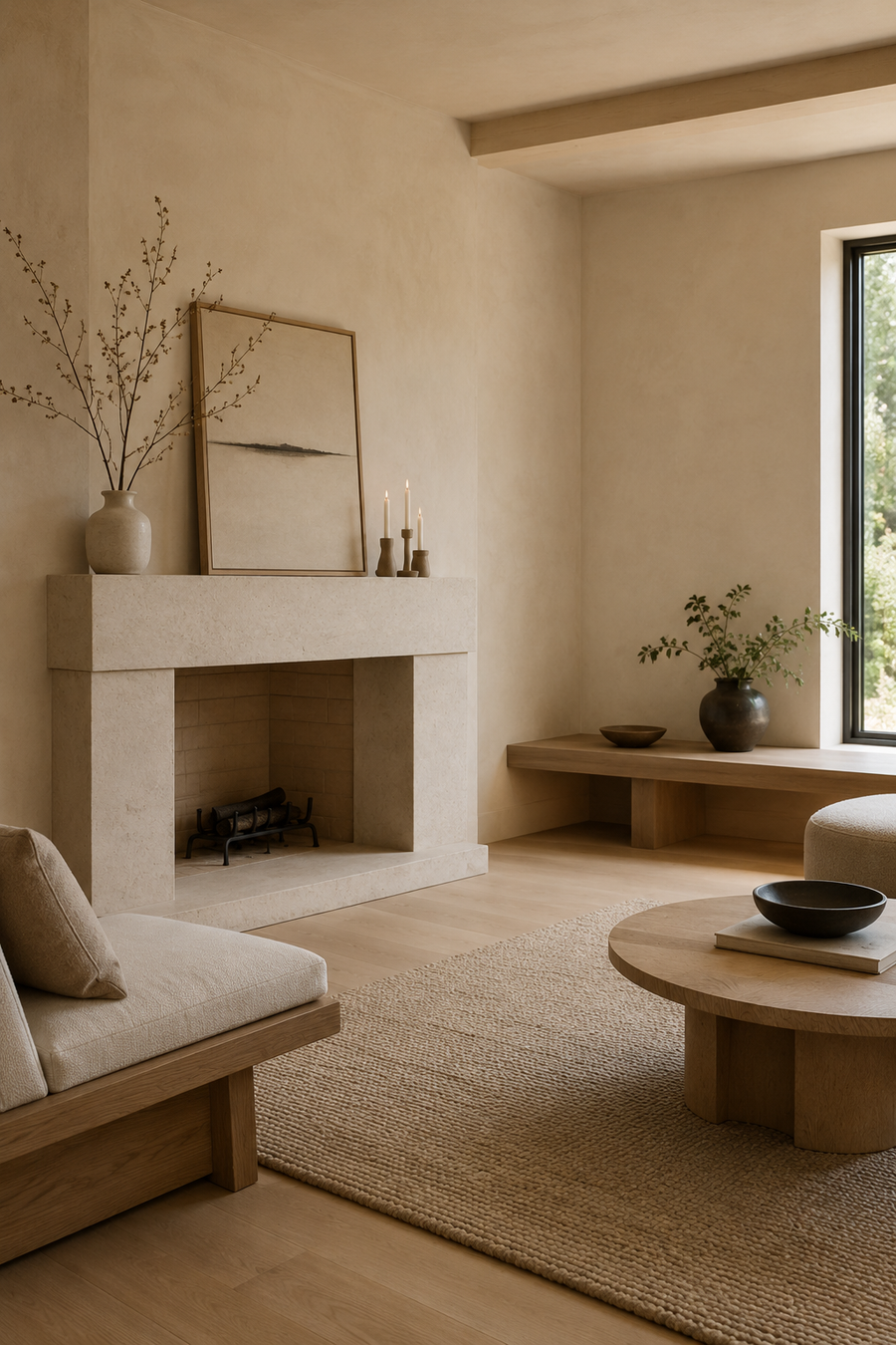16 Fireplace Styling Ideas for Cozy Living Rooms with Creamy Stone Surrounds — inspiration 11 of 16