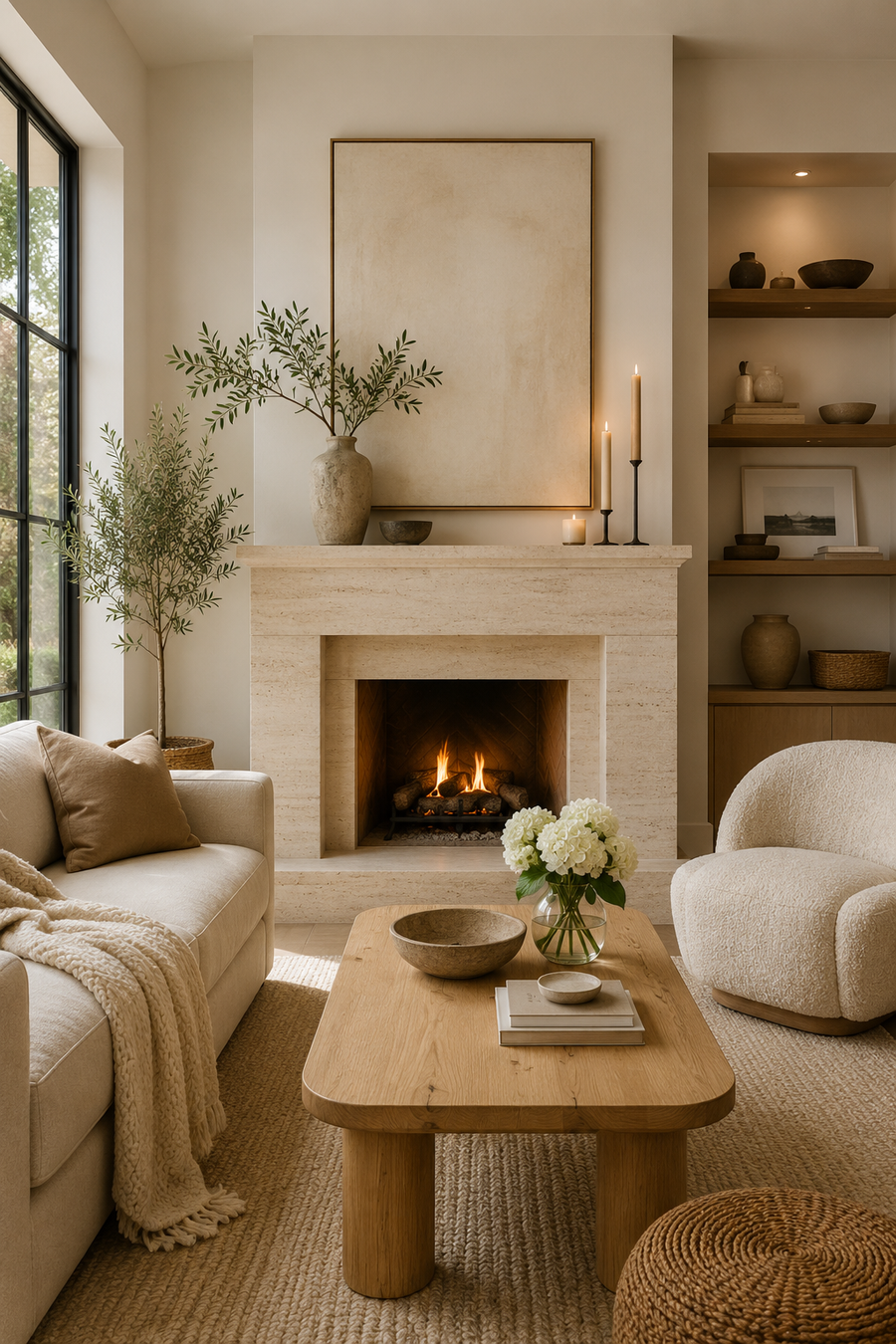 16 Fireplace Styling Ideas for Cozy Living Rooms with Creamy Stone Surrounds — inspiration 16 of 16