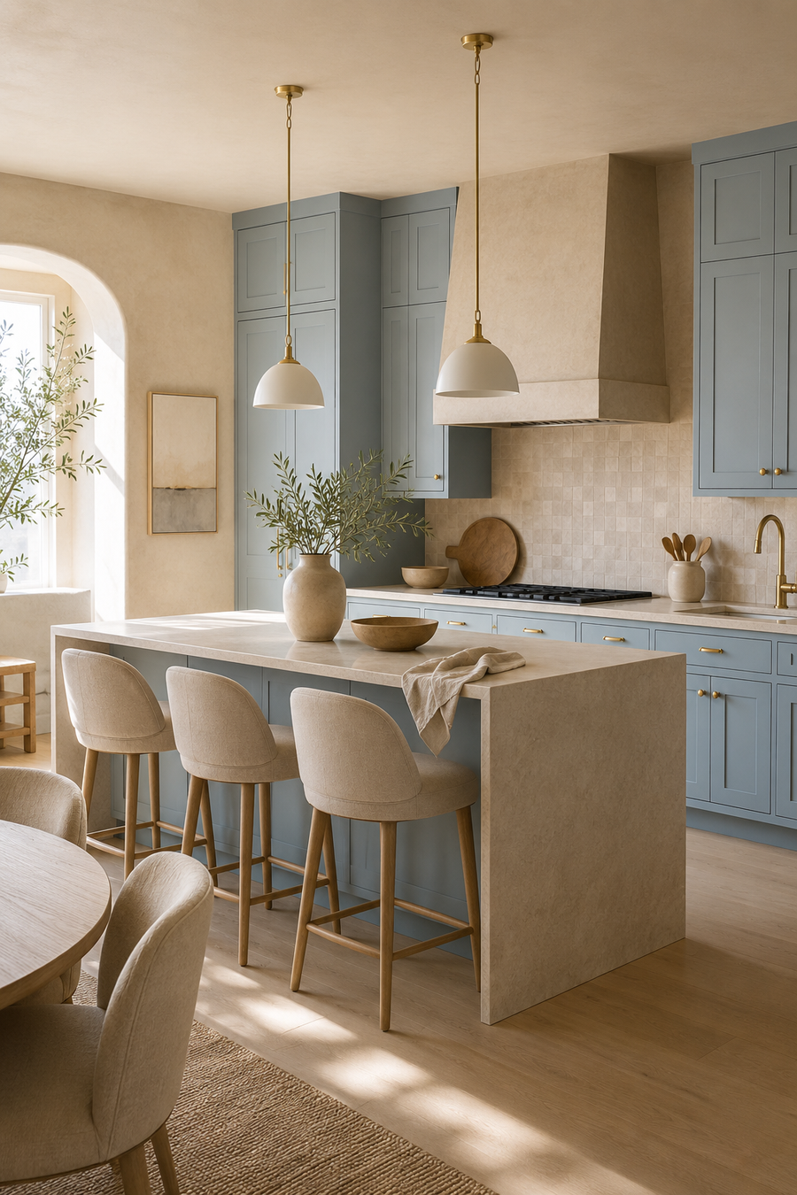 When Soft Blue & Sandy Sand Kitchen Ideas Start Feeling Beautifully Finished — inspiration 1 of 18