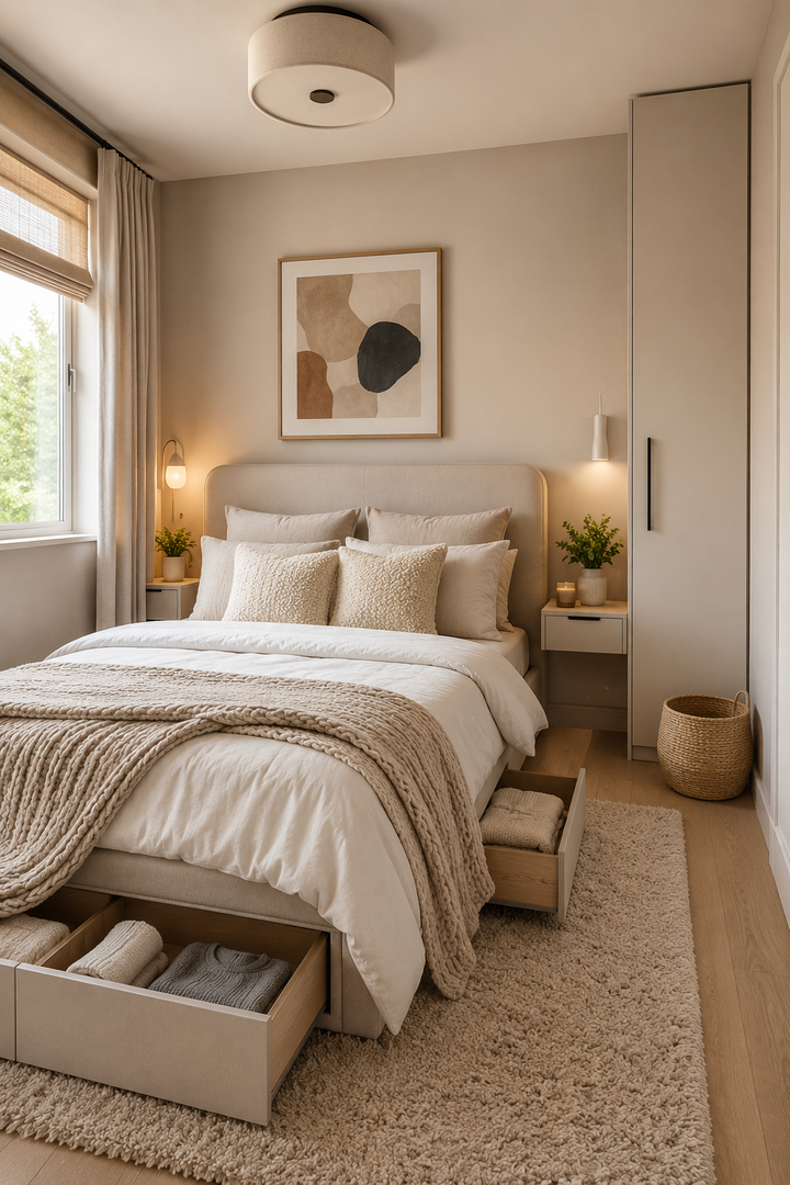 2. Build Storage into the Headboard Wall for a More Efficient Layout