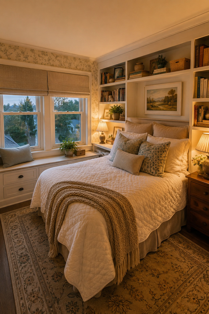 4. Use Full-Height Wardrobes and a Floating Vanity to Save Space