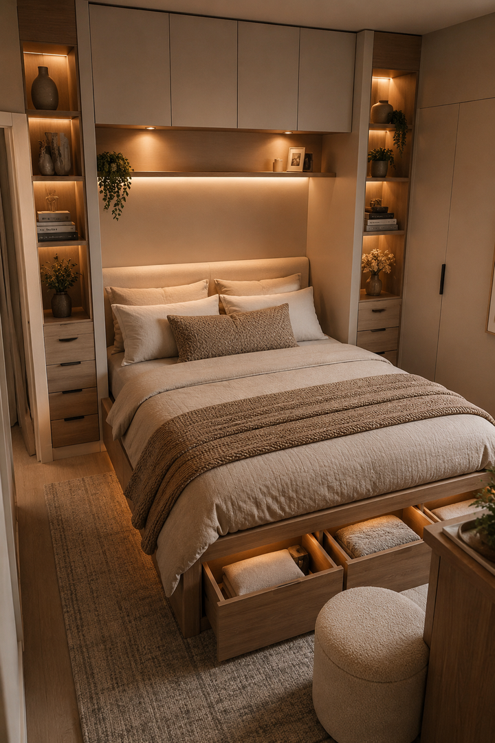 11. Keep a Minimal Bedroom Functional with a Low Storage Platform