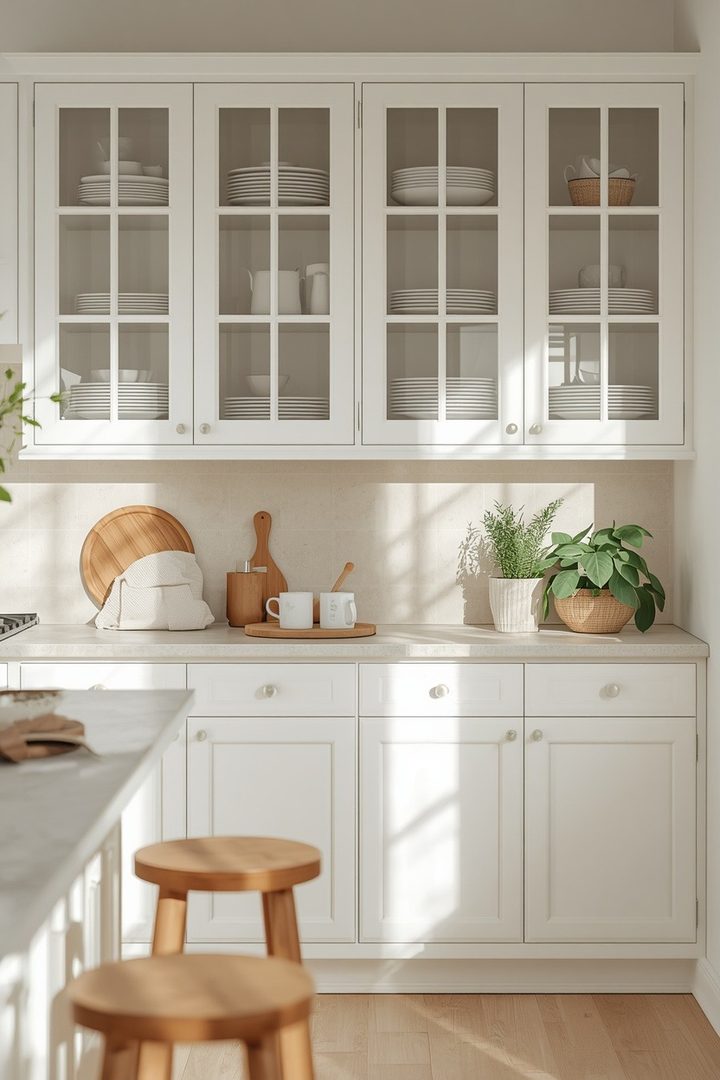 1. Glass Kitchen Cabinets Ideas for a Light and Open Kitchen