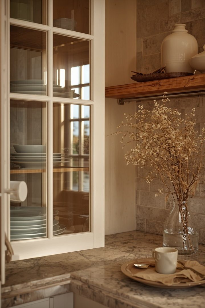 22. Style Seasonal Decor Behind Glass Doors