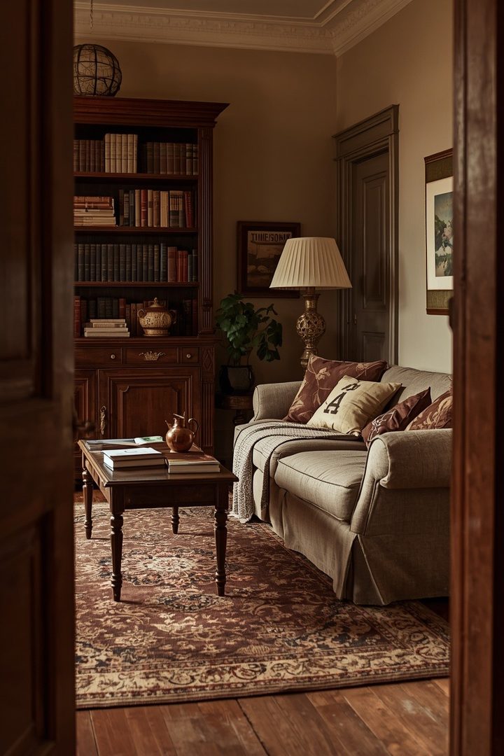 13. Choose a Faded Brown Vintage Rug for Character