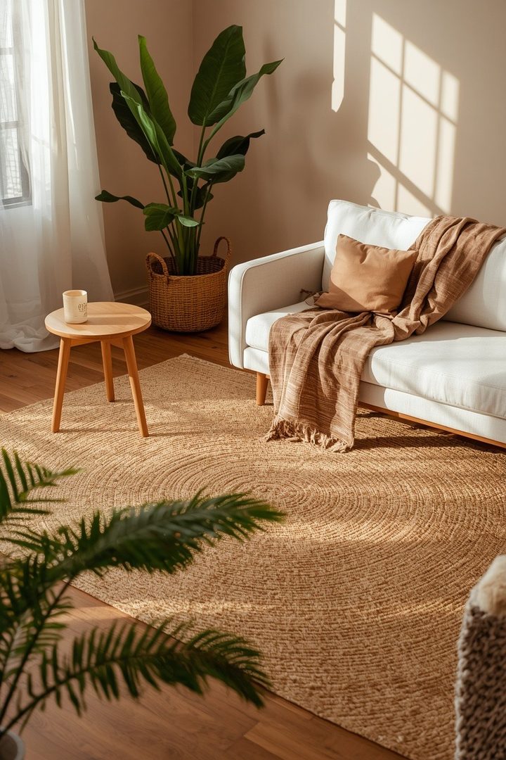 7. Add a Jute Brown Rug for Natural Texture